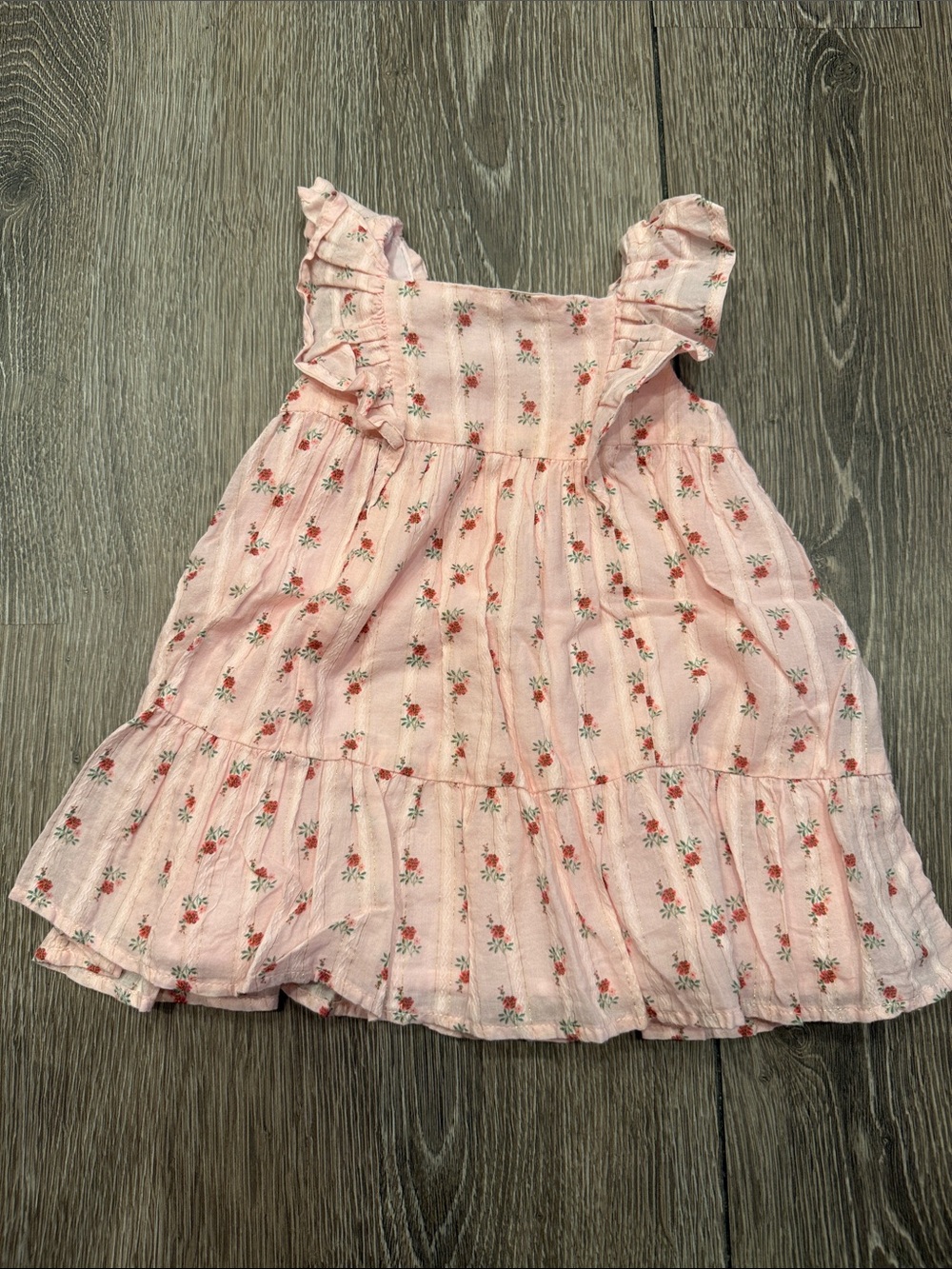 Janie and Jack Pink Floral Ruffle Tiered Dress